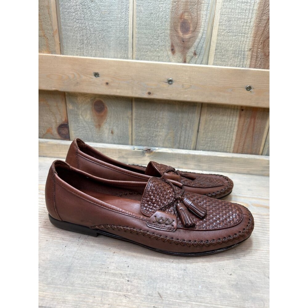 Cole Haan Country Womens Tan Brown Leather Tassel Loafers 8.5 AA